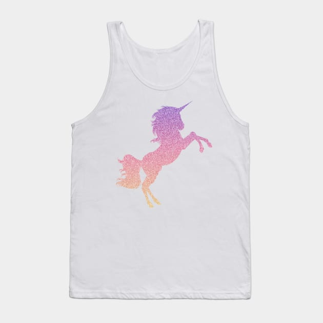 Pastel Pink Purple Ombre Faux Glitter Unicorn Tank Top by Felicity-K